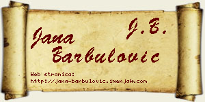 Jana Barbulović vizit kartica